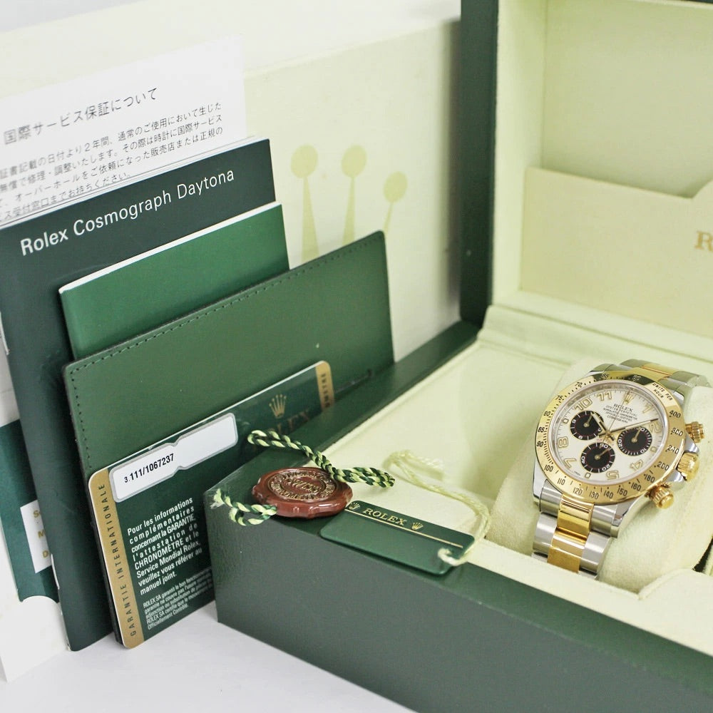 Rolex Daytona 116523 Black/Silver Dial 40mm YG×SS Automatic Men&#39;s Watch