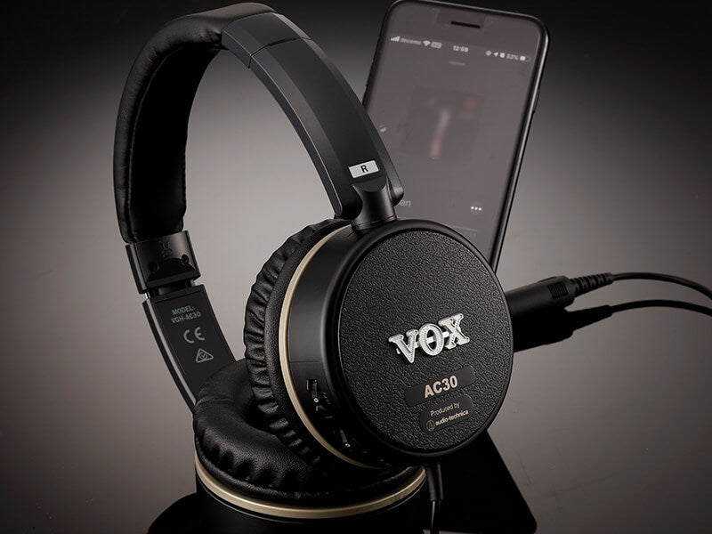 VOX VGH AC30 Guitar Amplifier Headphones with Built-in Reverb, Chorus and Delay Effects and Aux In Jack