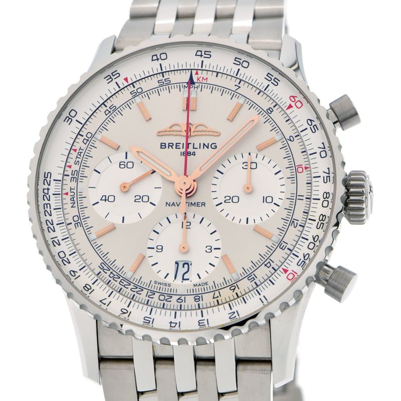 BREITLING Navitimer B01 Chronograph 41 AB0139211G1A1 Silver Dial Men&#39;s Watch