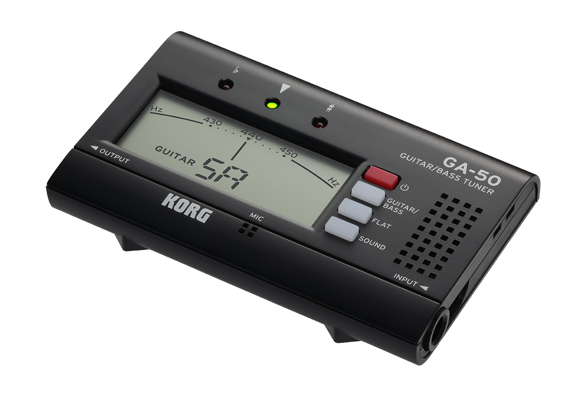 KORG GA-50 Best Guitar/Bass Tuner Supports 7-string Guitars and 5 or 6-string Basses with Memory Backup Function and Auto Power-off Function
