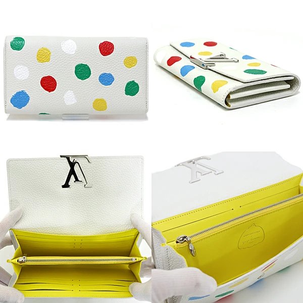 Louis Vuitton Portefeuil Capucines Women&#39;s Wallet Painted Yayoi Kusama M81890