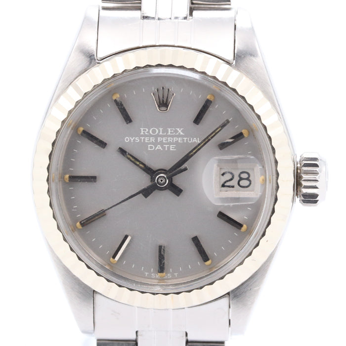 ROLEX Oyster Perpetual Date 6917 Self-Winding Gray Dial Women&#39;s Watch