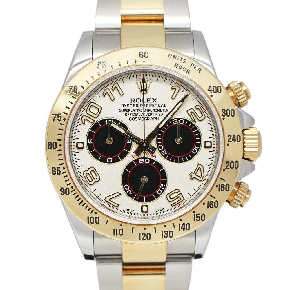 Rolex Daytona 116523 Black/Silver Dial 40mm YG×SS Automatic Men&#39;s Watch