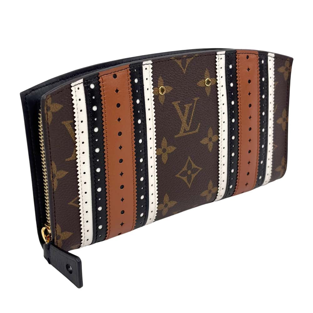 Louis Vuitton Zippy Steamer Brown Gold Hardware Women&#39;s Wallet M62873