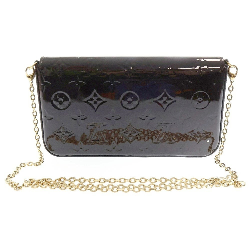 LOUIS VUITTON Monogram Pochette Felicie Dark Red Amarante Chain Women&#39;s Bag