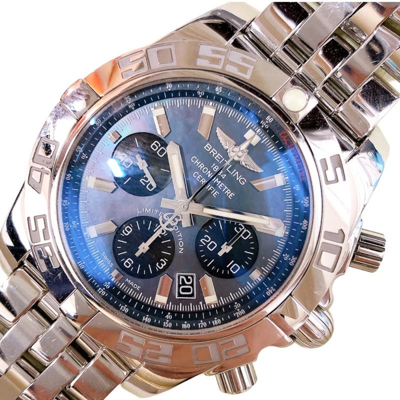 Breitling Chronomat 44 Blue Shell AB01111A/BF68 Stainless Steel Men&#39;s Watch