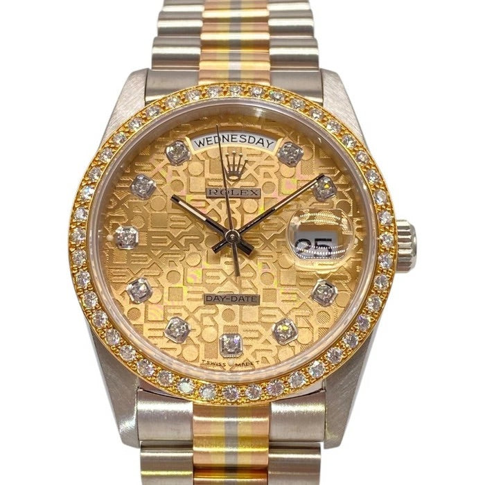 ROLEX 18349A BIC Day Date Toridoll 10P Diamond 36mm Automatic Men&#39;s Watch