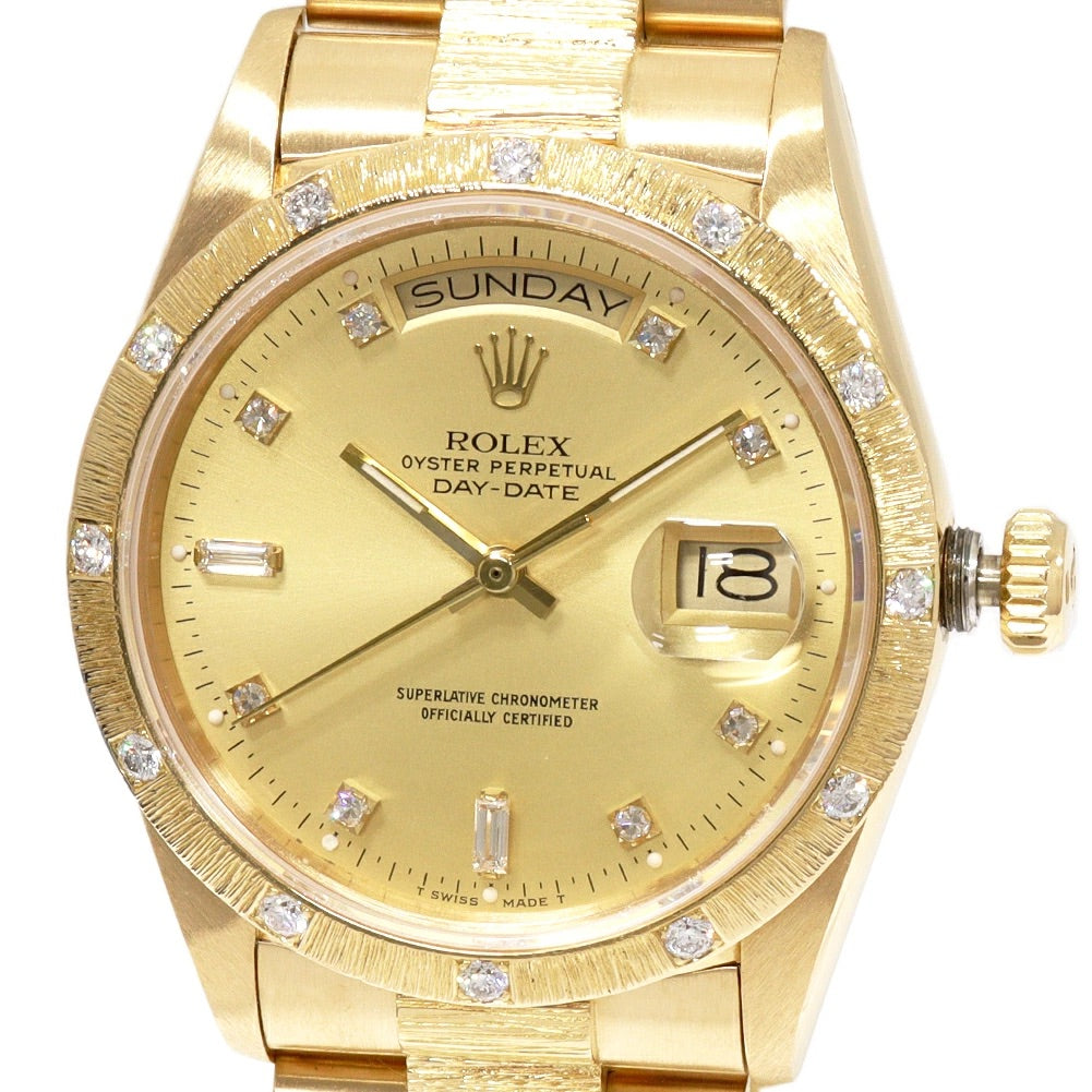 ROLEX Day-Date 18108A Gold/10P Diamond Dial Automatic Men&#39;s Watch
