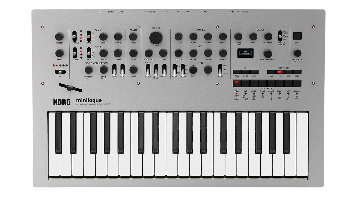 KORG minilogue Polyphonic Analogue Best Sound Synthesizer Keyboard 37 Slim-key Fully Programmable with 200 Program Memories and 100 Sounds Included