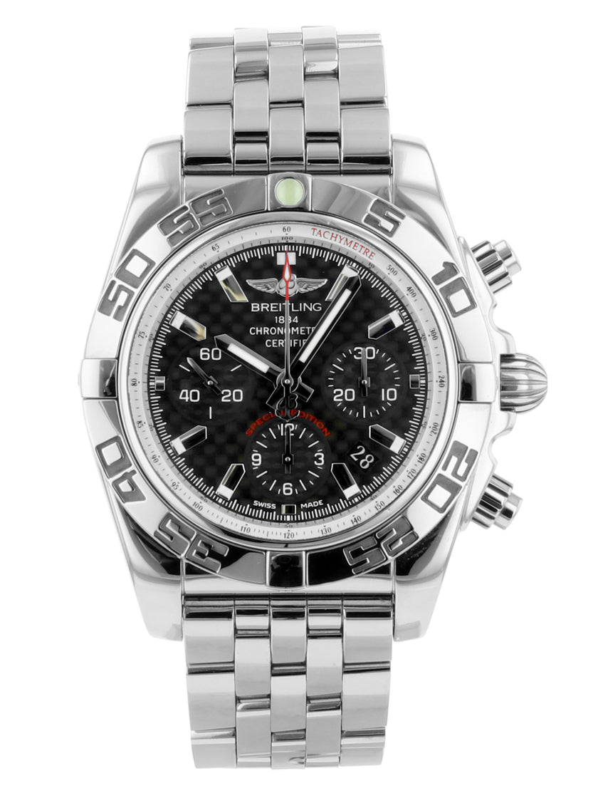 Breitling Chronomat 44 AB0110 (A011B69PA) Black Carbon Dial Men&#39;s Watch