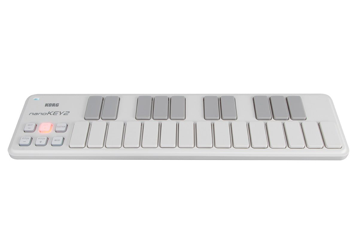 KORG nanoKEY2 Slim-line Best USB MIDI Keyboard White Low-profile, 25-key USB-MIDI Keyboard, Ideal for Laptop and Netbook Computers