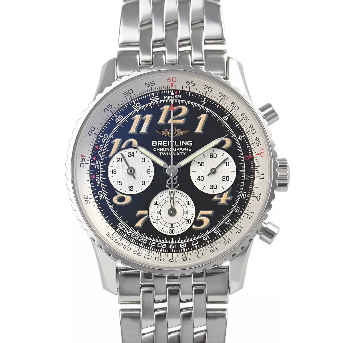 BREITLING Navitimer Twin Sixty II A39022.1 Black/Silver Automatic Men&#39;s Watch