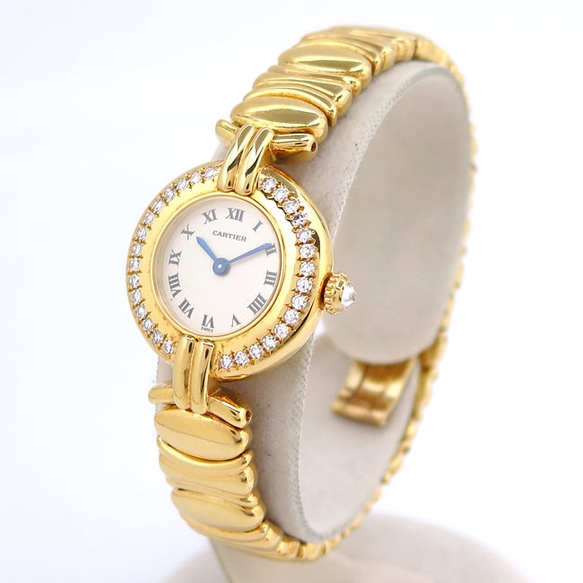 Cartier WB1020D7 Must Collise SM Bezel Diamond K18YG Quartz Women&#39;s Watch