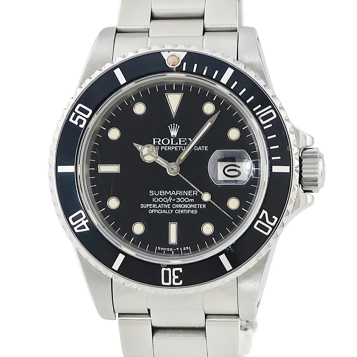 Rolex Submariner Date 16800 Black Spider Tritium Vintage Men’s Watch
