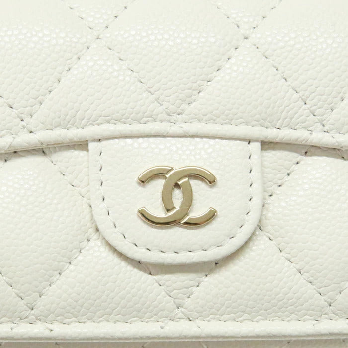 CHANEL Matelasse Women&#39;s Wallet Classic Small Flap Caviar Skin AP0230