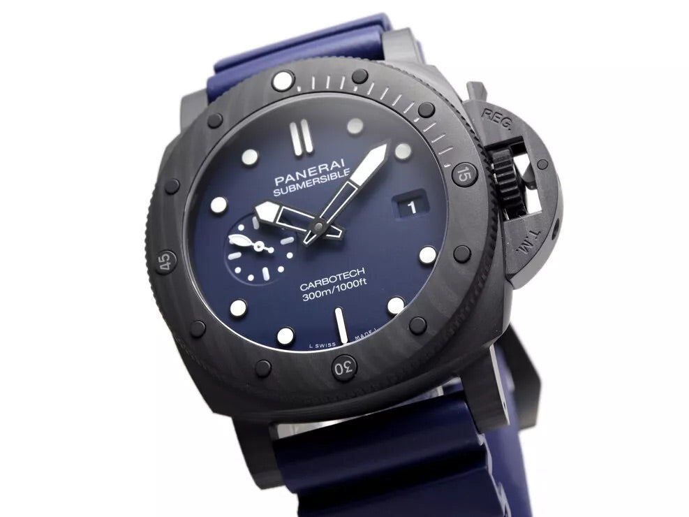 Panerai Submersible Quaranta Quattro Carbotech Blue Abisso PAM01232 Men&#39;s Watch