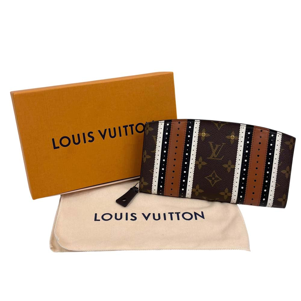 Louis Vuitton Zippy Steamer Brown Gold Hardware Women&#39;s Wallet M62873