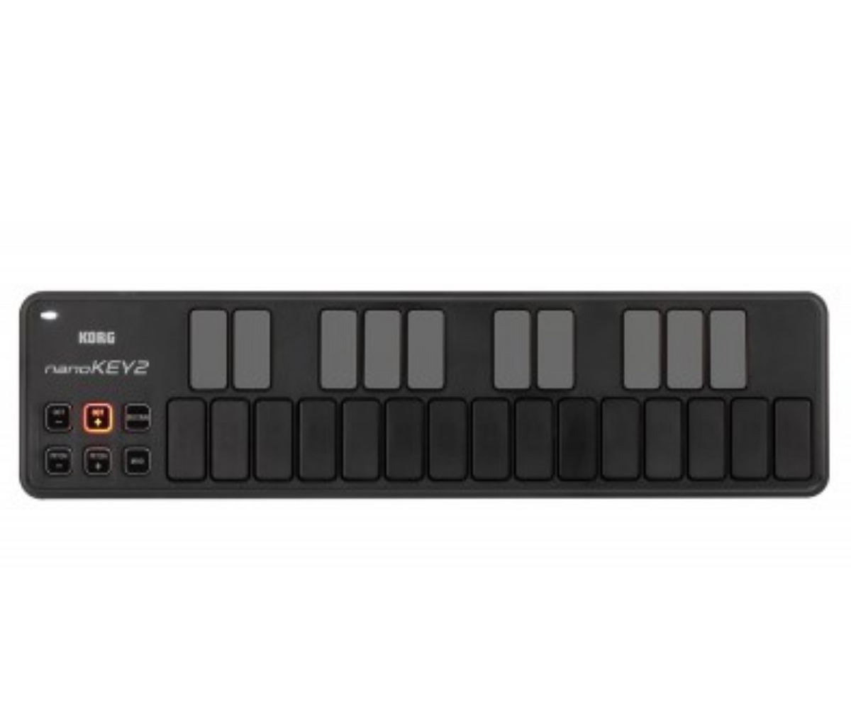 KORG nanoKEY2 Slim-line Best USB MIDI Keyboard Black Low-profile, 25-key USB-MIDI Keyboard, Ideal for Laptop and Netbook Computers