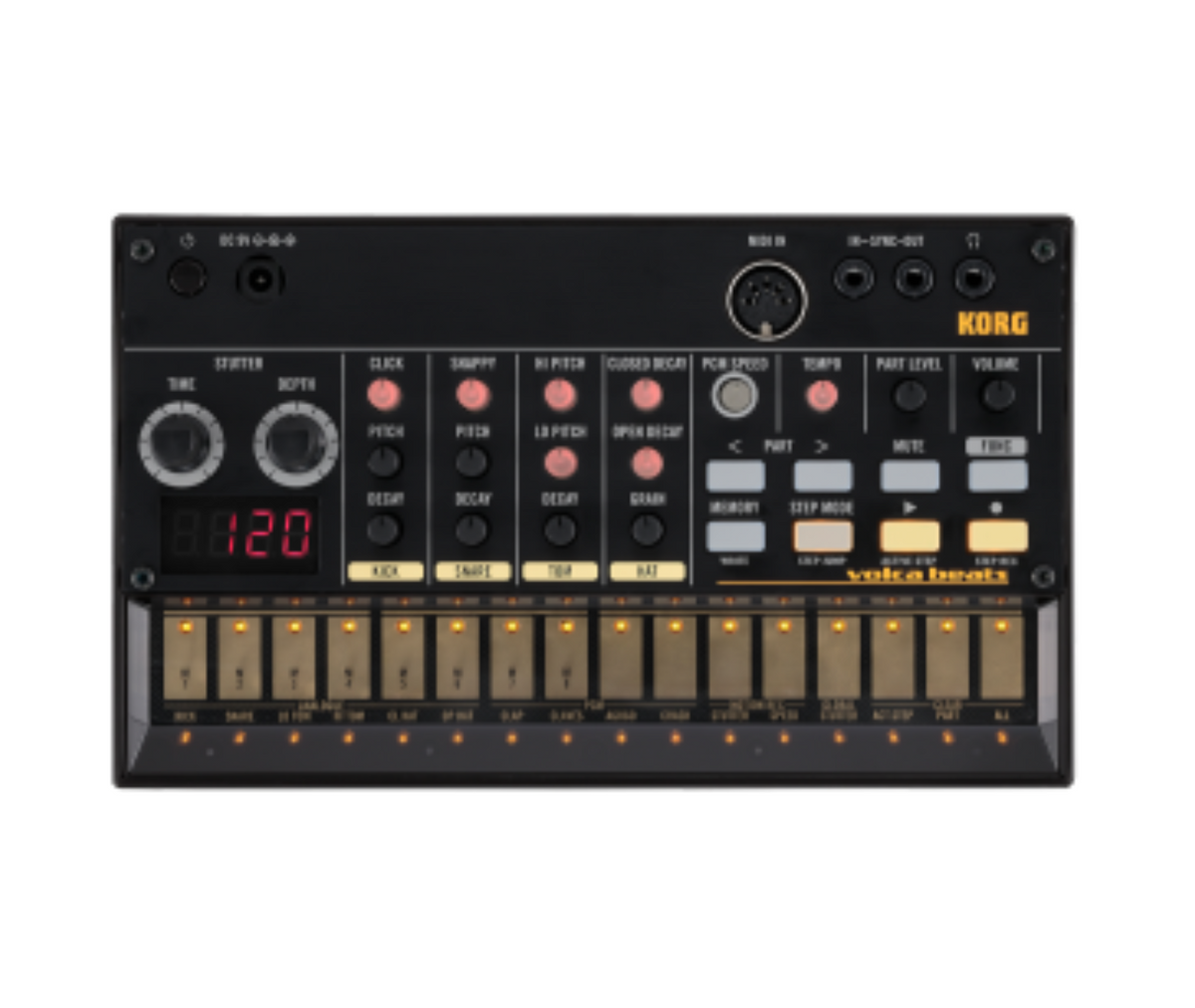 KORG volca beats Best Analogue Rhythm Synthesizer Machine True-Analog Synthesizers with Built-In Sequencers for Analog Leads, Basses, or Rhythms