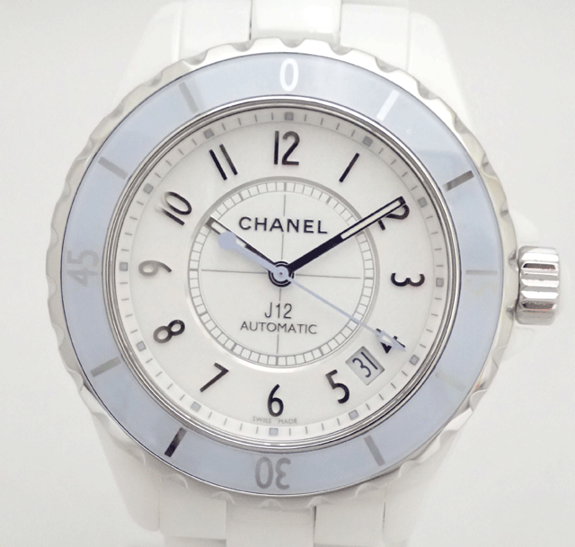 Chanel J12 White Ceramic H4341 38mm Soft Blue Bezel - Japanese-Online-Store (JOS)